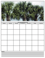palm trees calendar templates