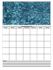 water printable calendar templates