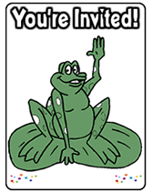 free frog party invitations to print