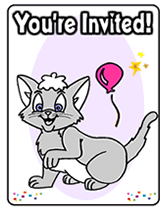 kitty cat printable party invitations