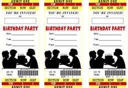 Design   Birthday Cake on Birthday Cake Party Invitations   This Ticket Style Birthday Party