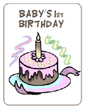 Baby Birthday Cake on Baby S First Birthday Party Invitation Template   The Front Of The
