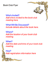 Free Printable Book Club Flyer Template