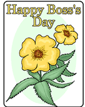 free printable happy boss's day greeting card flowers