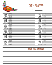 basic printable country day planner form