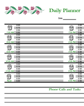 blank printable floral day planner forms
