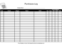 Free Stock Photo on Free Printable Purchase Order Log Pages Forms Templates