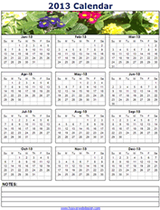 2013 printable calendar