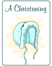 Printable Christening Invitations with bonnet