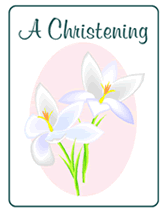 Printable Christening Invitations with white flowers