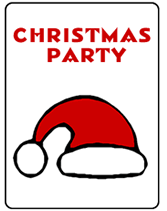 christmas party invite with santa hat