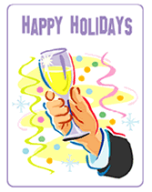 champagne toast happy holidays greeting  card