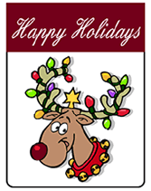 reindeer happy holidays greeting  card