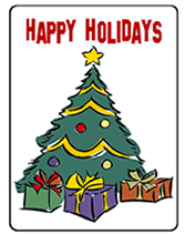 christmas tree happy holidays greeting  card