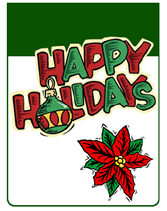 ornamental tree happy holidays greeting  card