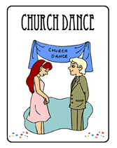 church dance printable party invitations