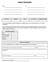 free printable credit reminder collection notice form letter