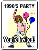 90's Theme Party Invitations