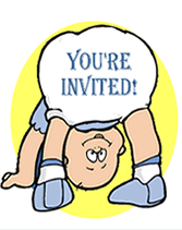 Diaper Shower Party Invitations