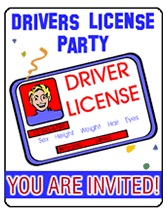drivers license  party invitations