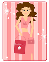 Fashion greeting card with fashion diva
