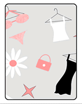 Fashion greeting card with womens clothing