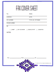 Printable fax cover letter
