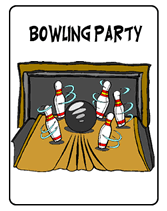 bowling printable party invitations