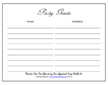 printable guest sign in pages