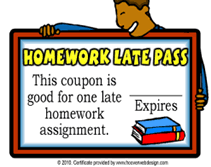 Free homework coupons for teachers
