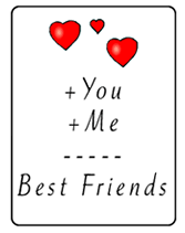 Best Friends greeting cards with hearts