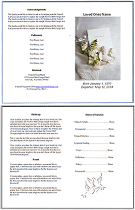 editable funeral memorial program template
