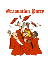 Free Traduates Throwing Caps Up Party Invitation