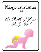 birth of baby girl greeting cards
