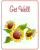 Sunflower get well greeting card printable