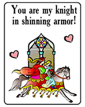 you are my knight in shining armor  printable greeting card