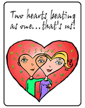 two hearts beating as one printable greeting card