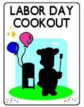 printable labor day cookout party invitations
