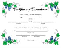 grapes blank printable certificate of commitment template