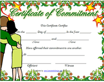 loving couple certificate of commitment