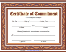 free printable certificate of commitment fancy frame