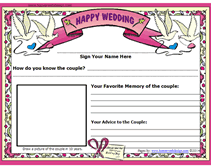 free wedding guestbook template with doves