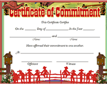 western theme cetificate of commitment template