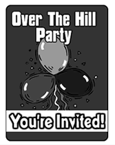 Over the Hill birthday party invitations