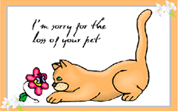 Free Printable Pet Cat Flower Sympathy Greeting Cards