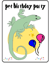 iguana birthday party  invitations