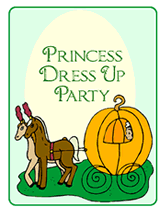 Princess Carriage dress up party invitations