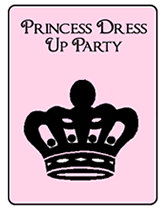 Princess Crown dress up party invitations
