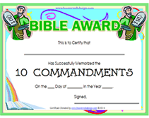 free printable bible award certificate