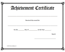 Certificate Template Empty printable achievement certificates